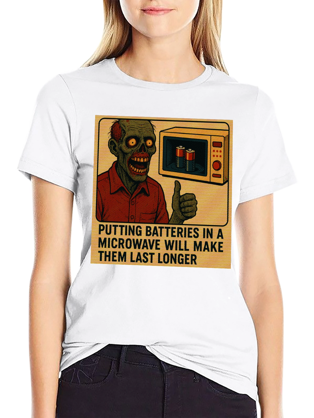 Microwave Battery Zombie Graphic Tee