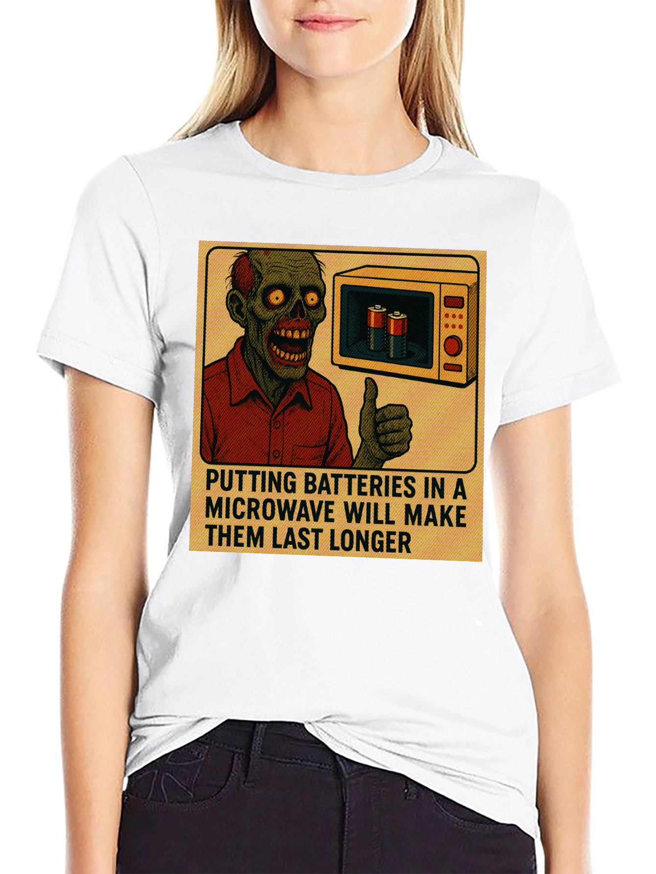 Microwave Battery Zombie Graphic Tee