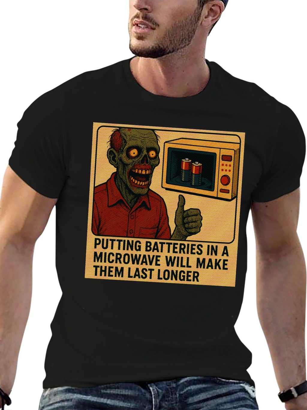 Microwave Battery Zombie Graphic Tee