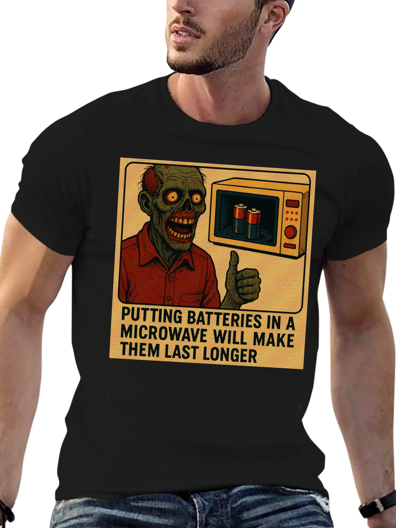 Microwave Battery Zombie Graphic Tee