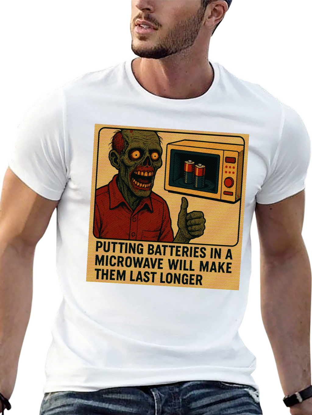 Microwave Battery Zombie Graphic Tee