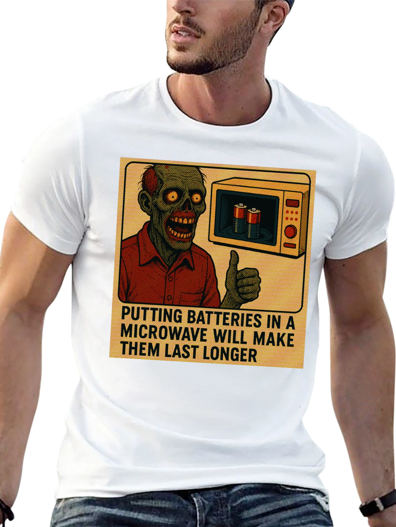 Microwave Battery Zombie Graphic Tee