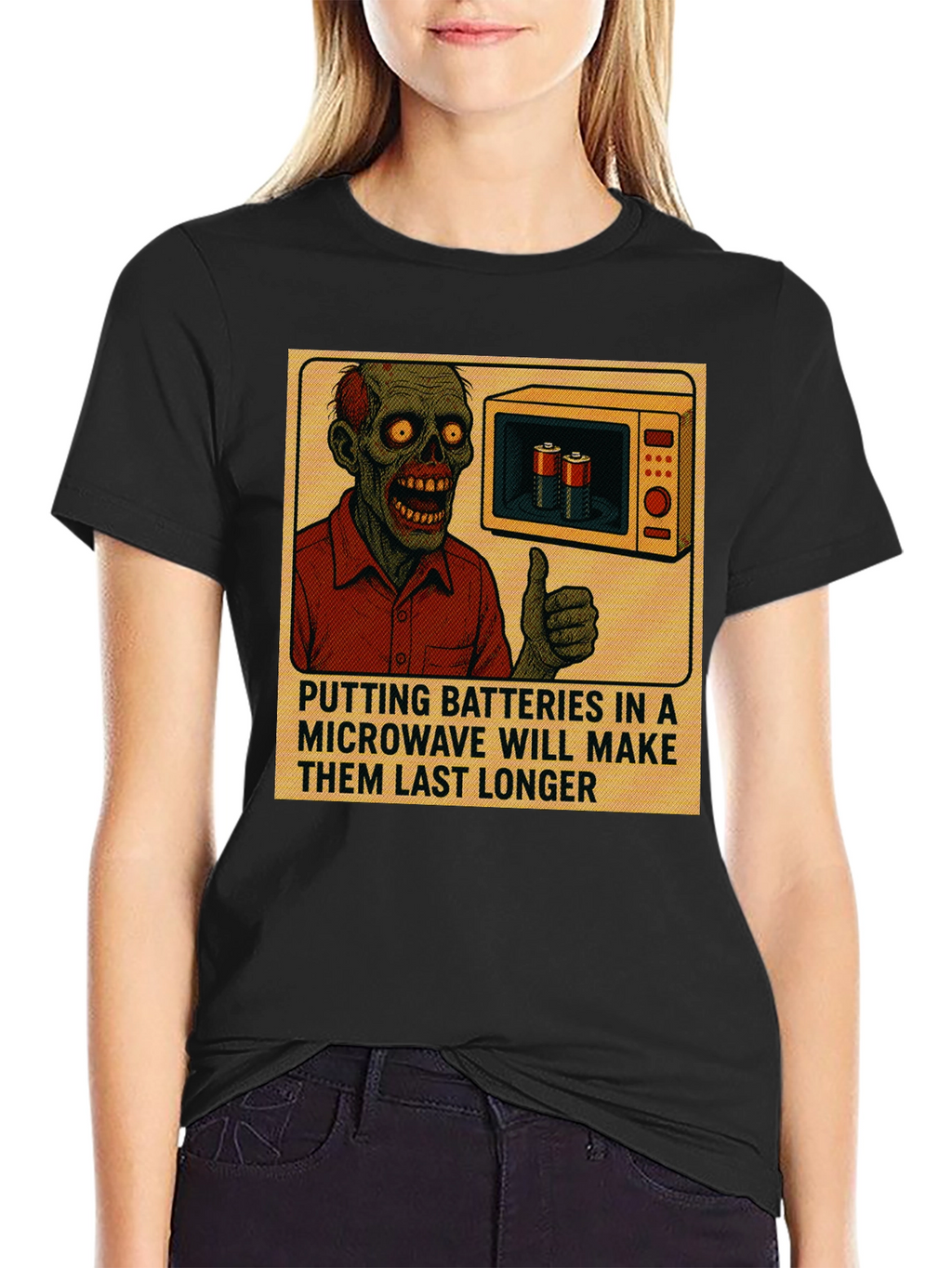 Microwave Battery Zombie Graphic Tee