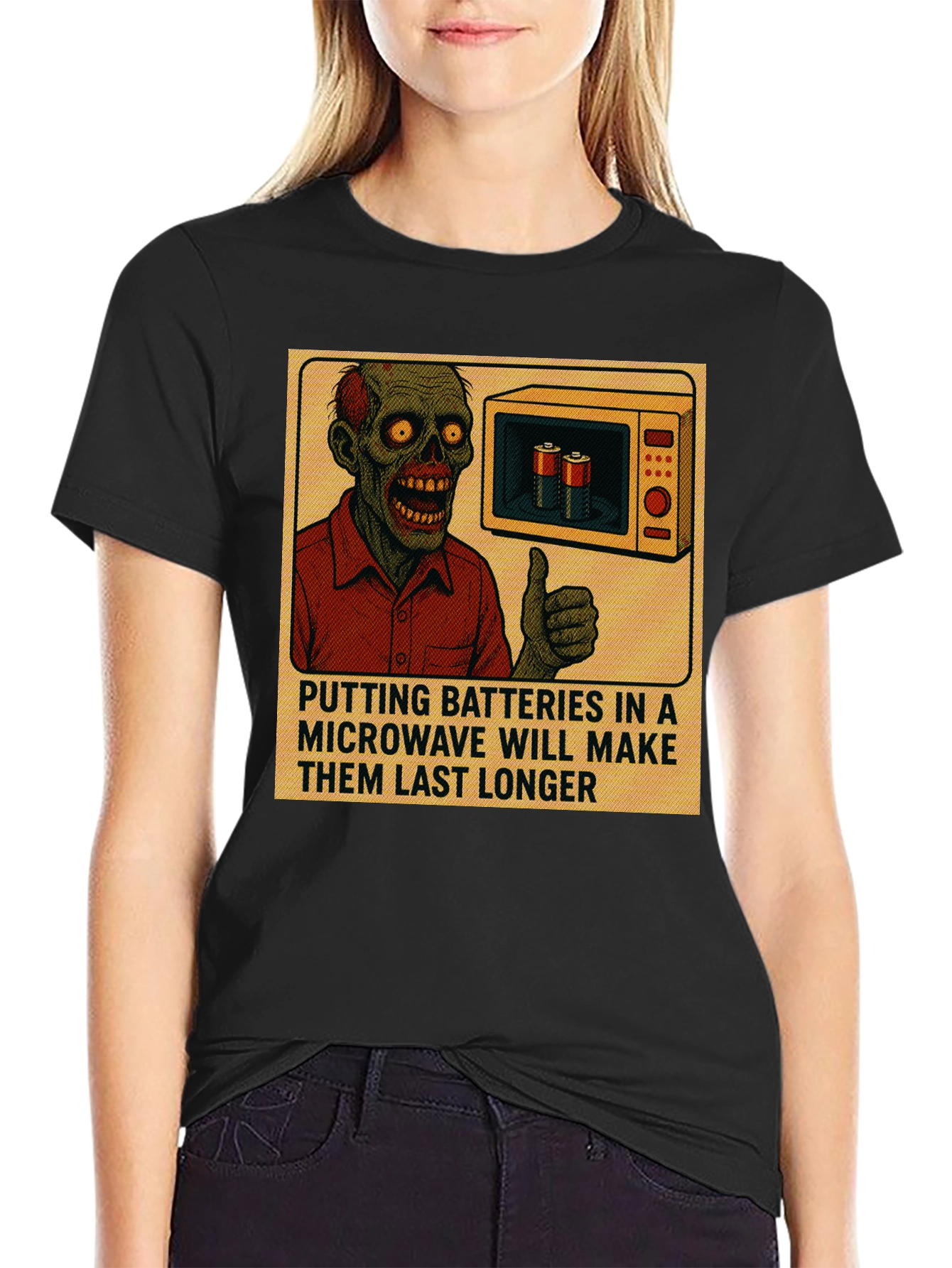 Microwave Battery Zombie Graphic Tee