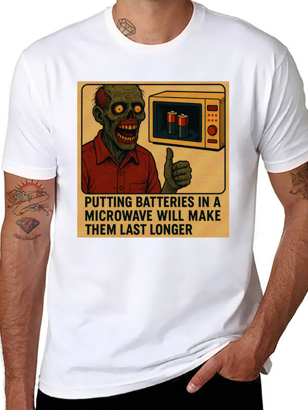Microwave Battery Zombie Graphic Tee