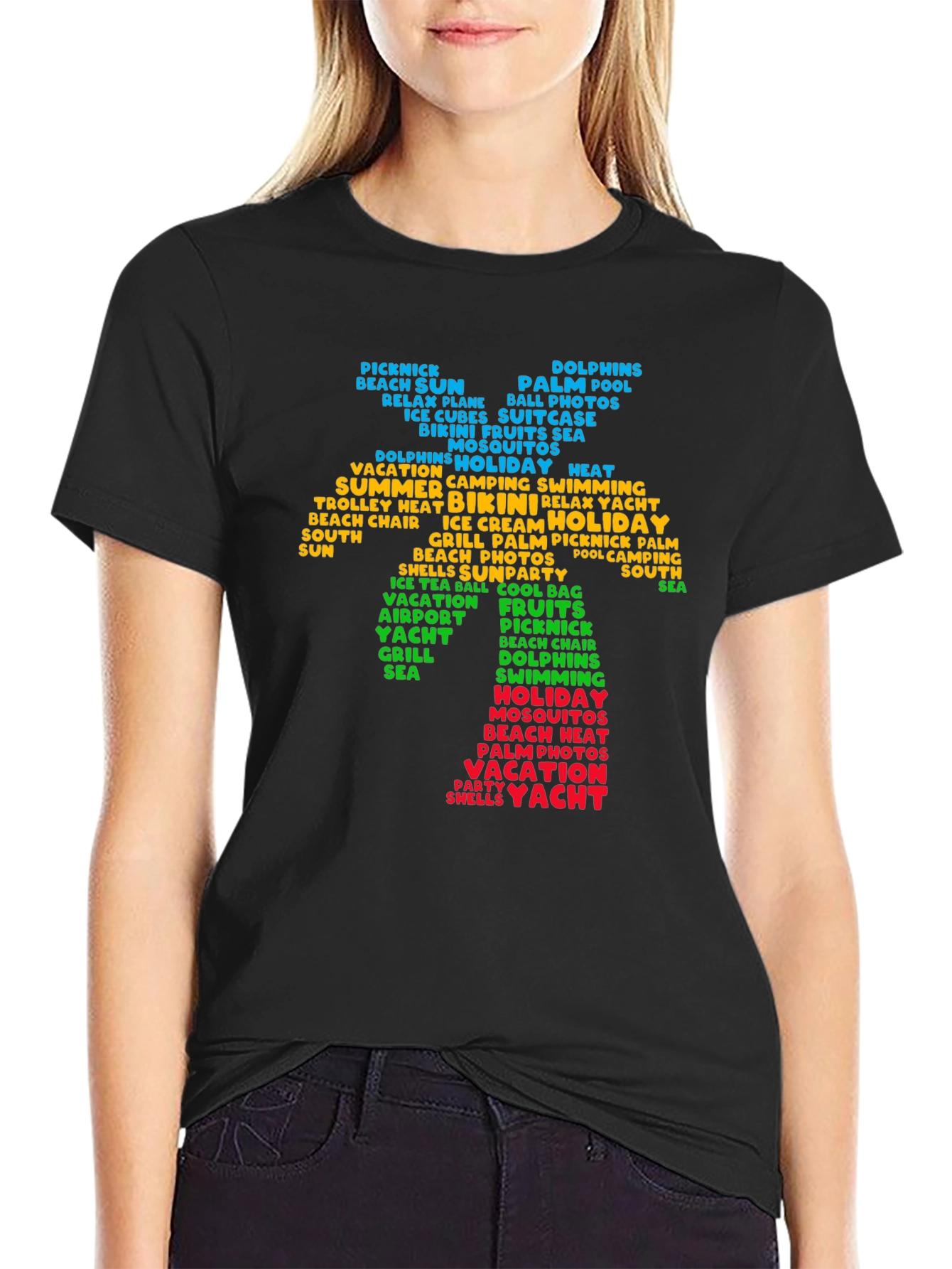 Summer Vacation Word Art Tee