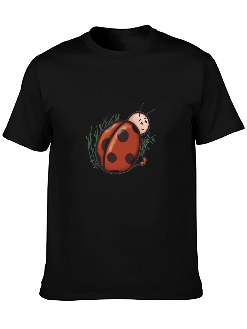 Ladybug Graphic Tee - Black Cotton Blend