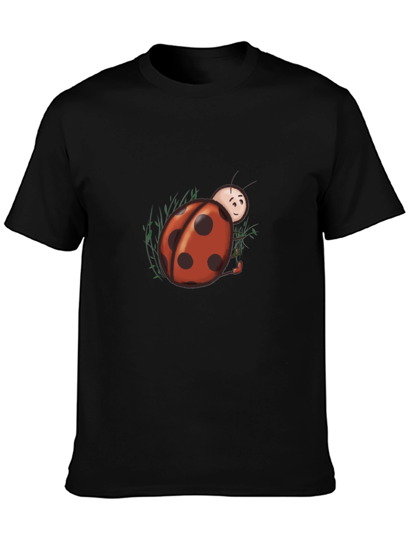 Ladybug Graphic Tee - Black Cotton Blend