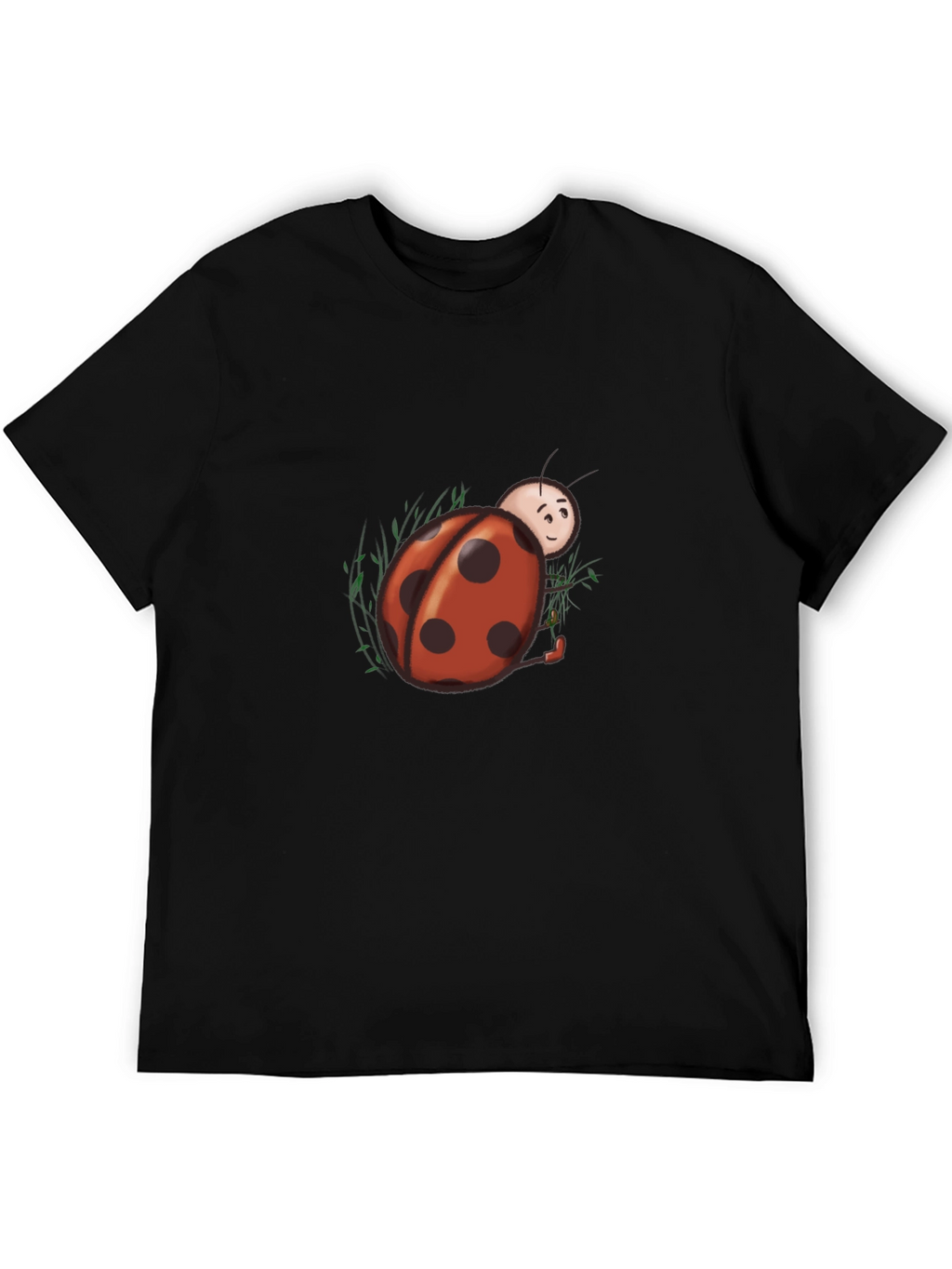 Ladybug Graphic Tee - Black Cotton Blend
