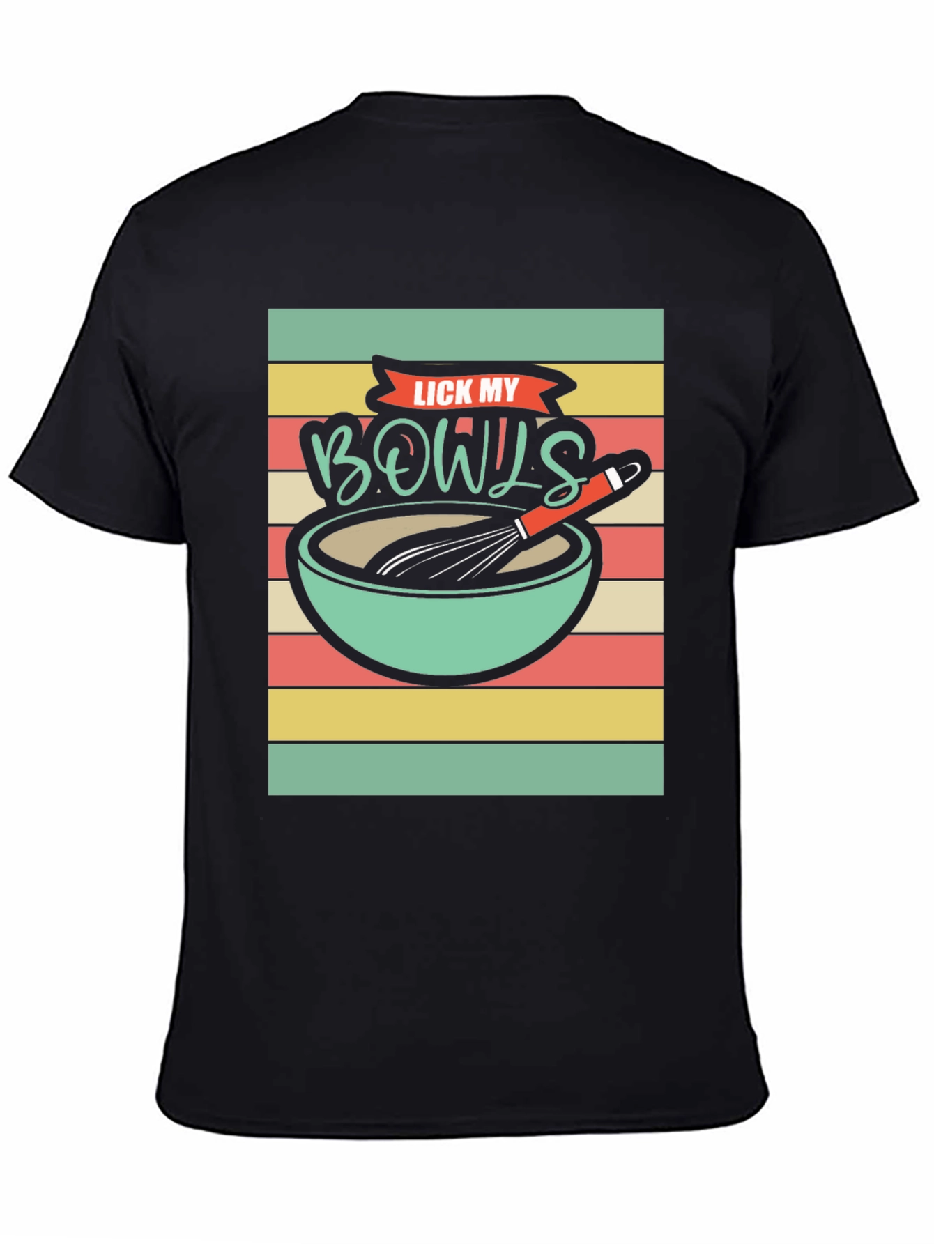 Lick My Bowls Retro Graphic T-Shirt - Cooking Humor Tee