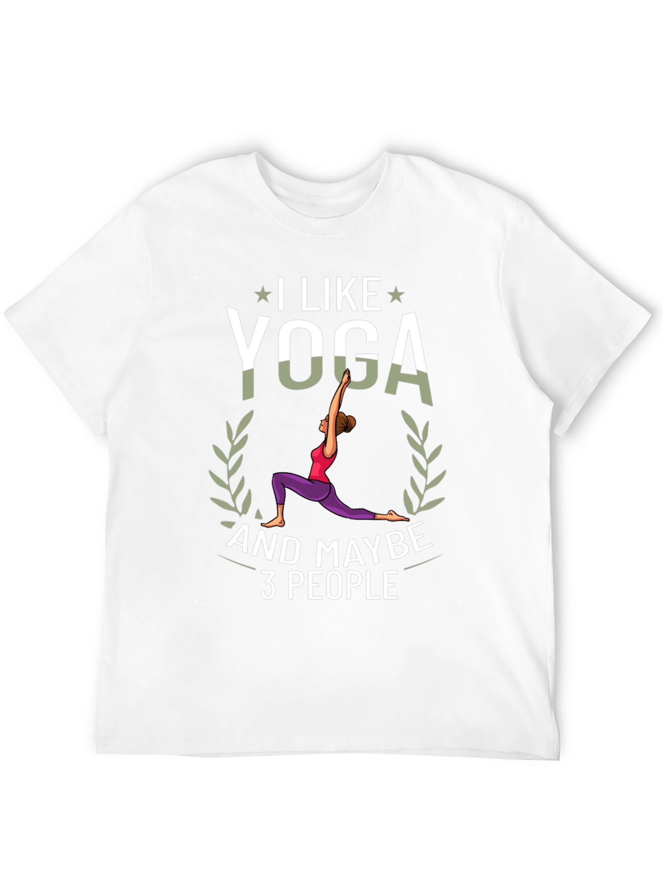 I Like Yoga and Maybe 3 People Black T-Shirt