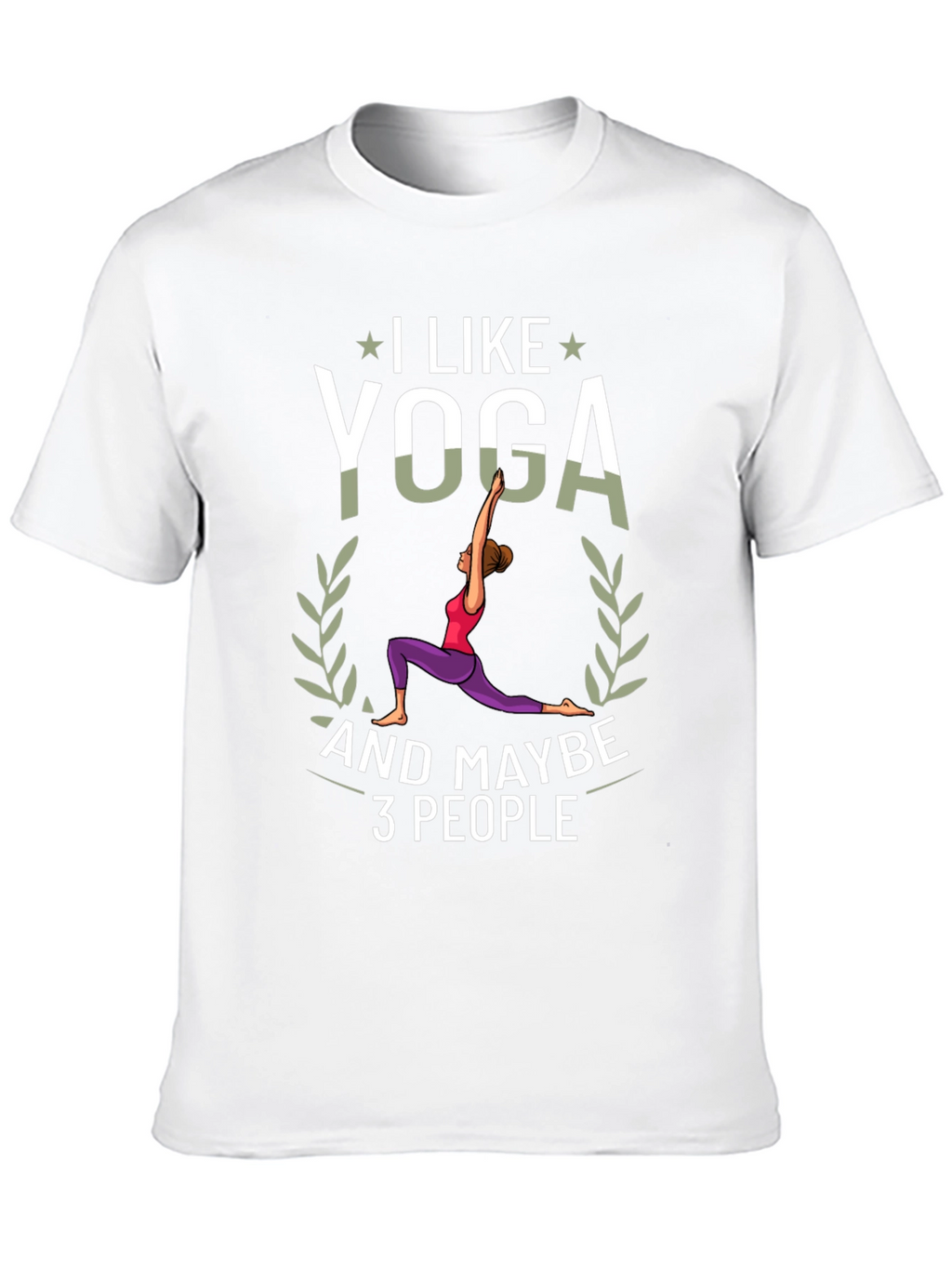 I Like Yoga and Maybe 3 People Black T-Shirt