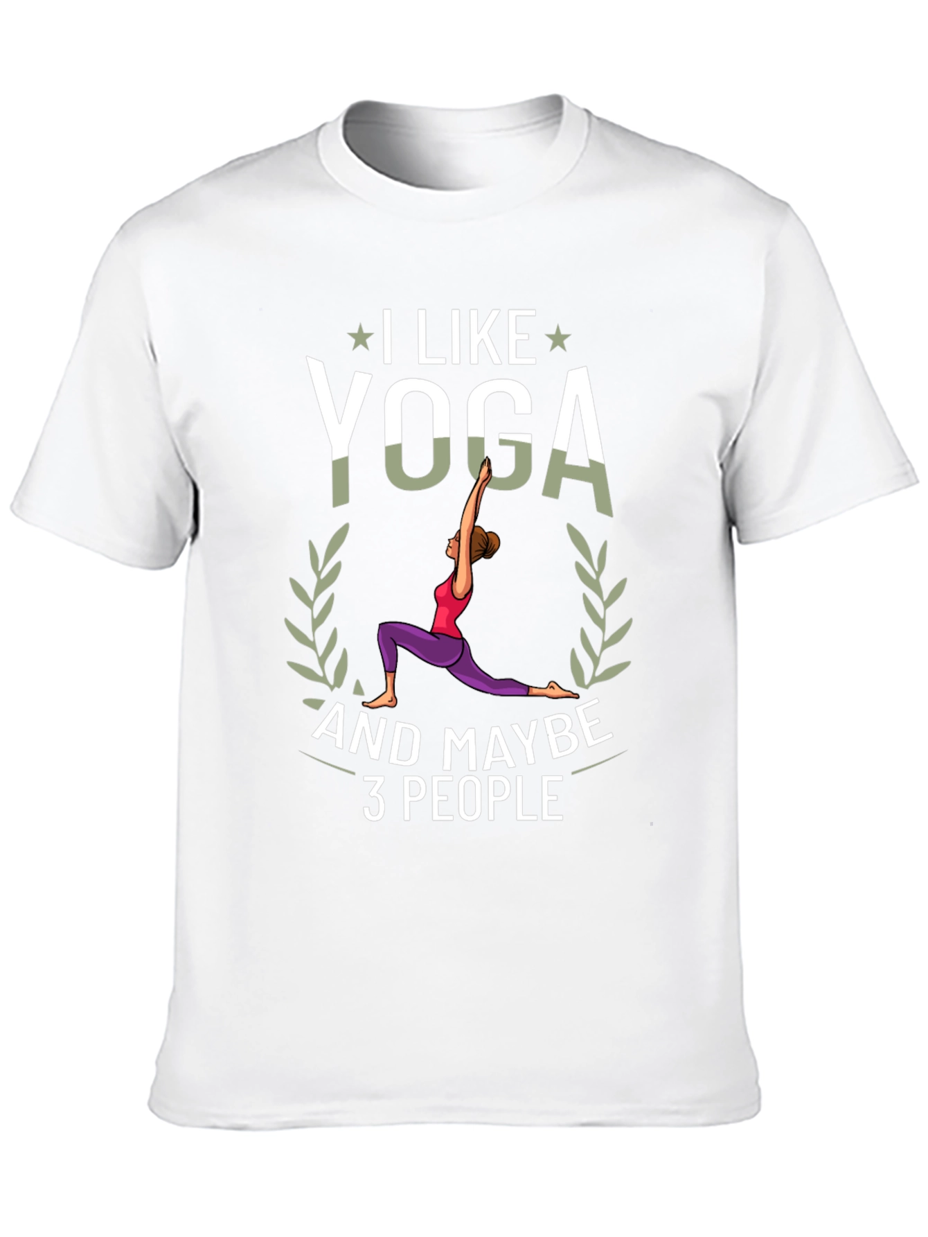 I Like Yoga and Maybe 3 People Black T-Shirt