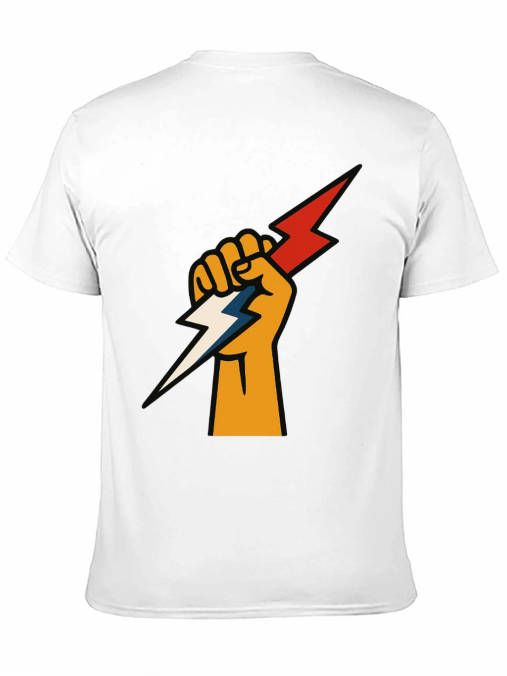 Fist Holding Lightning Bolt Graphic Tee - Black
