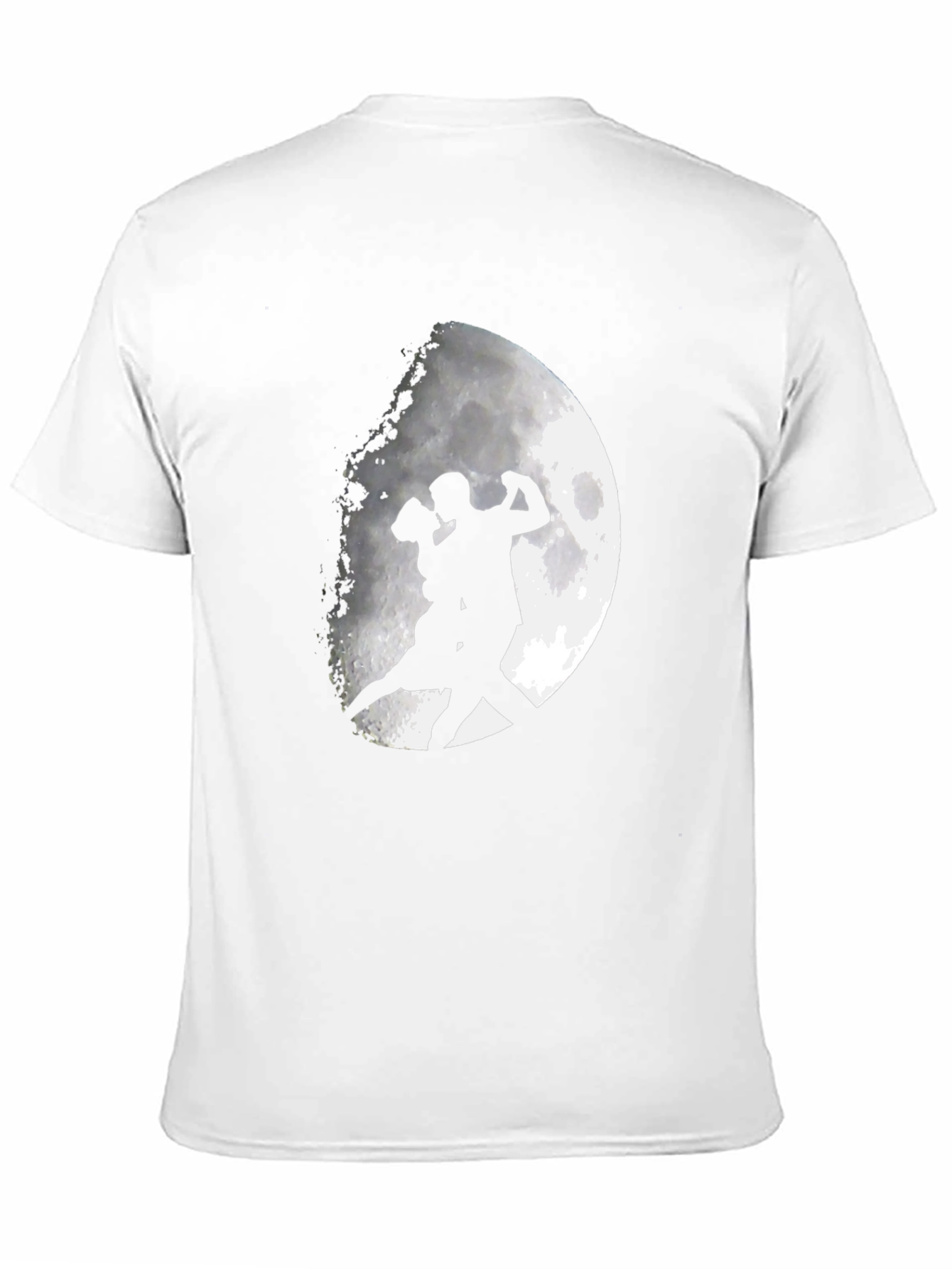 Romantic Tango Couple Moon Graphic T-Shirt - Black
