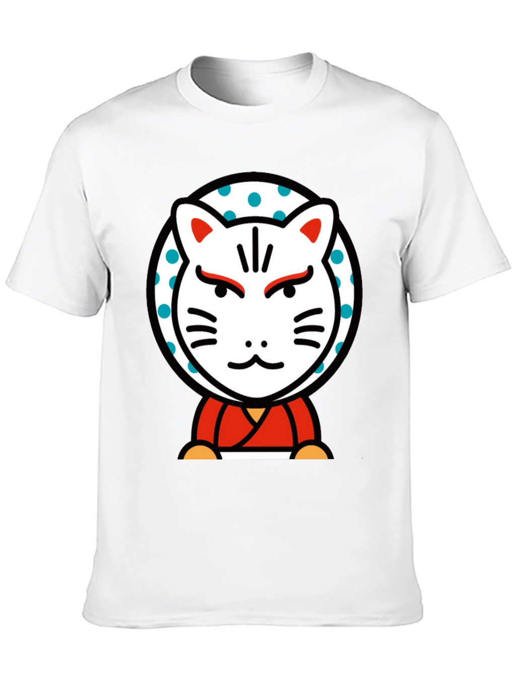 Maneki Neko Lucky Cat Graphic Tee - Black