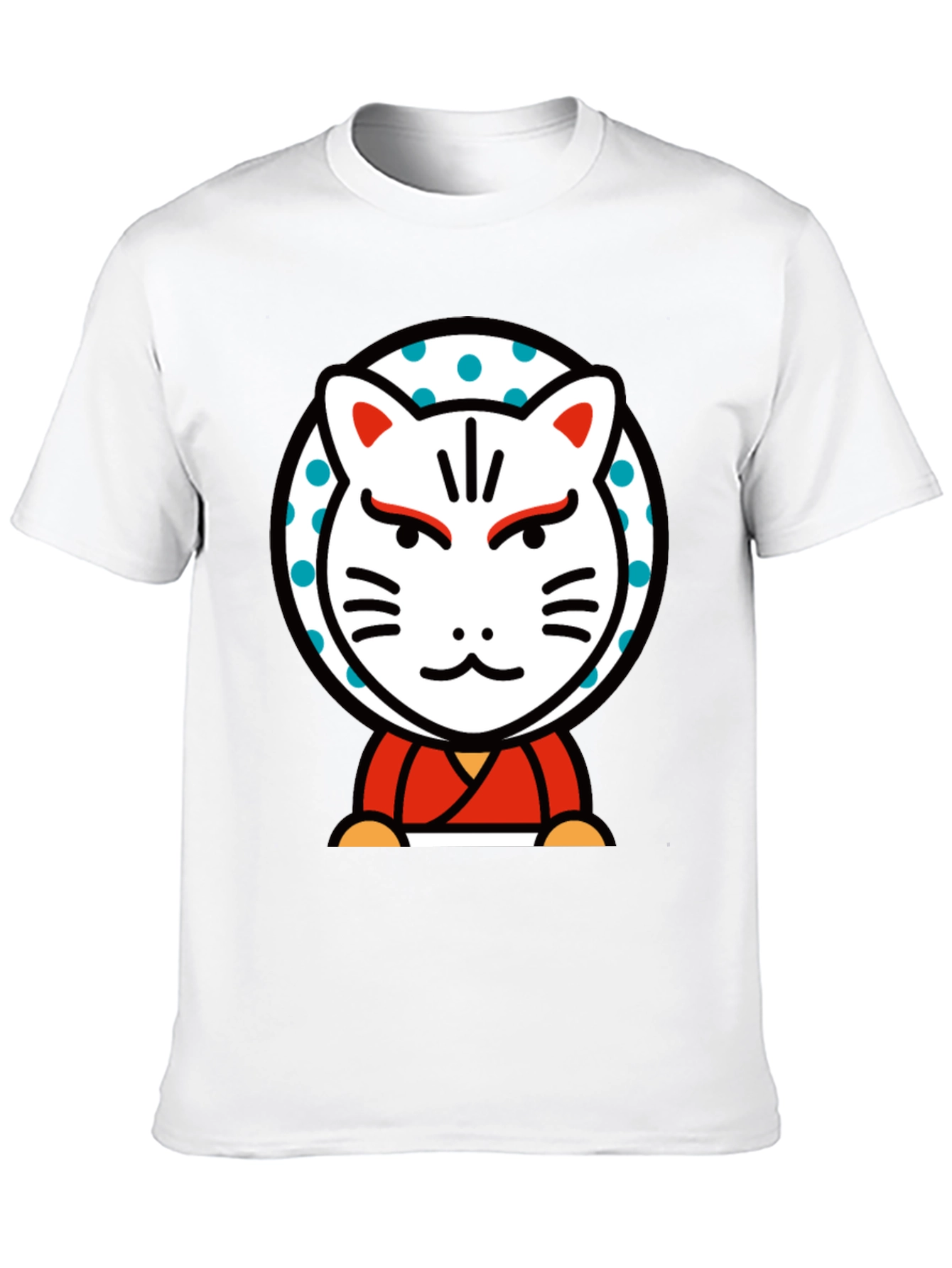 Maneki Neko Lucky Cat Graphic Tee - Black