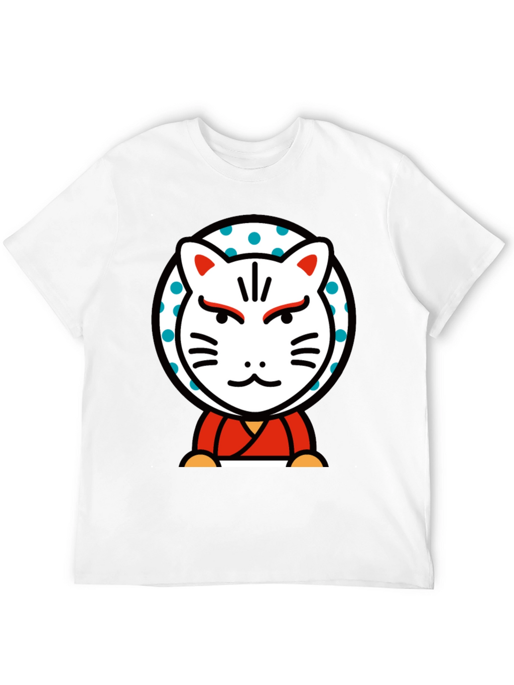 Maneki Neko Lucky Cat Graphic Tee - Black