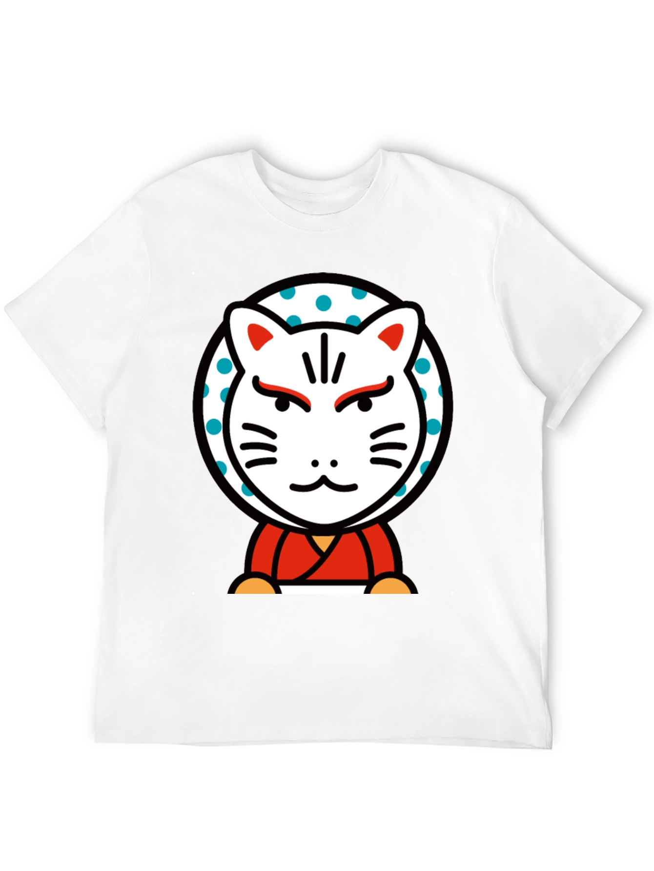 Maneki Neko Lucky Cat Graphic Tee - Black