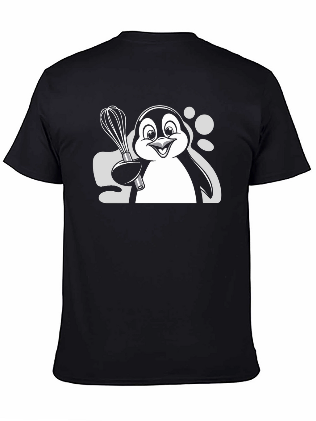 Penguin Chef Whisk Graphic T-Shirt - Black Cotton Blend