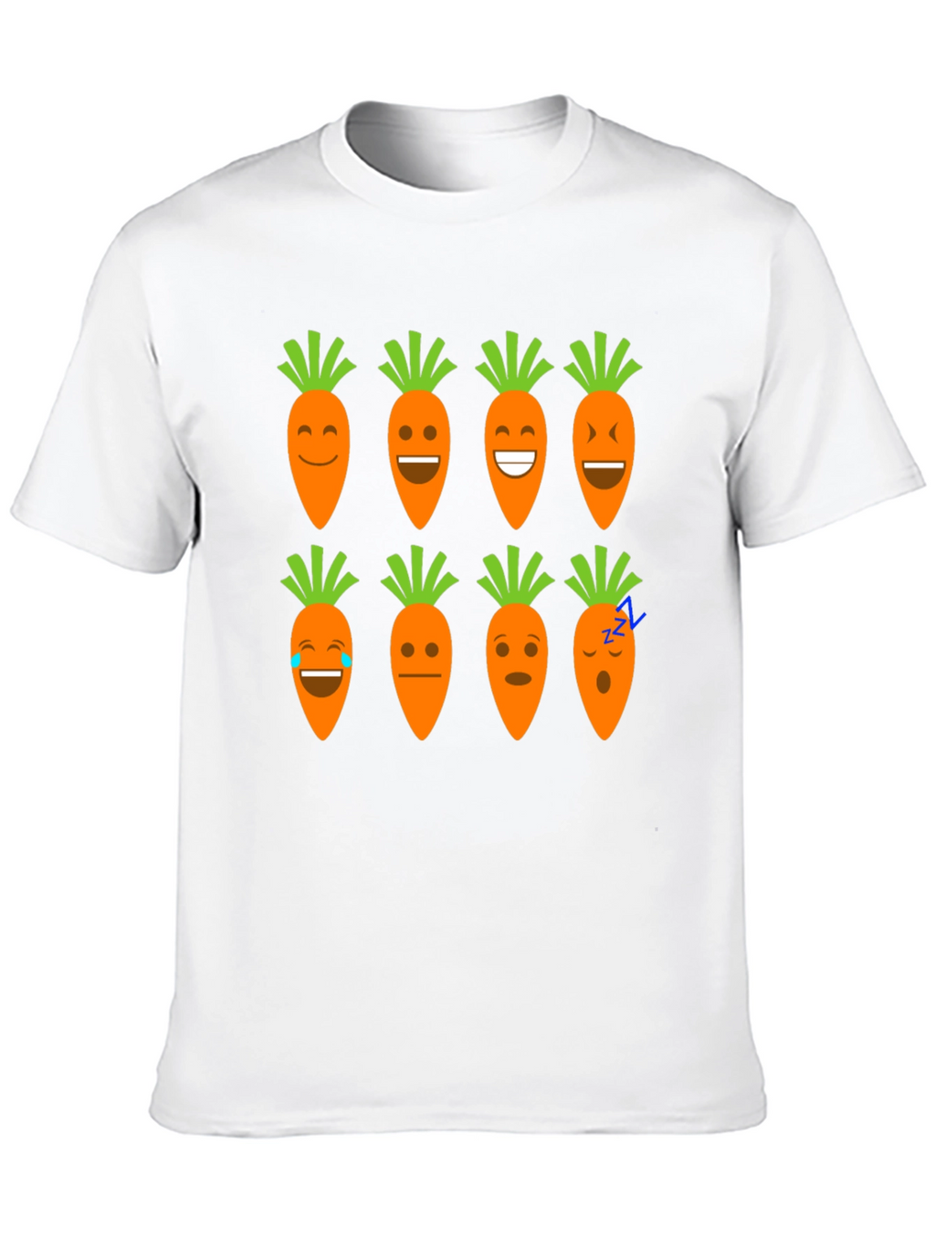 Funny Carrot Emoji Graphic Black T-Shirt
