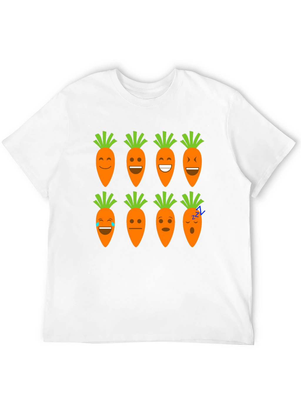 Funny Carrot Emoji Graphic Black T-Shirt