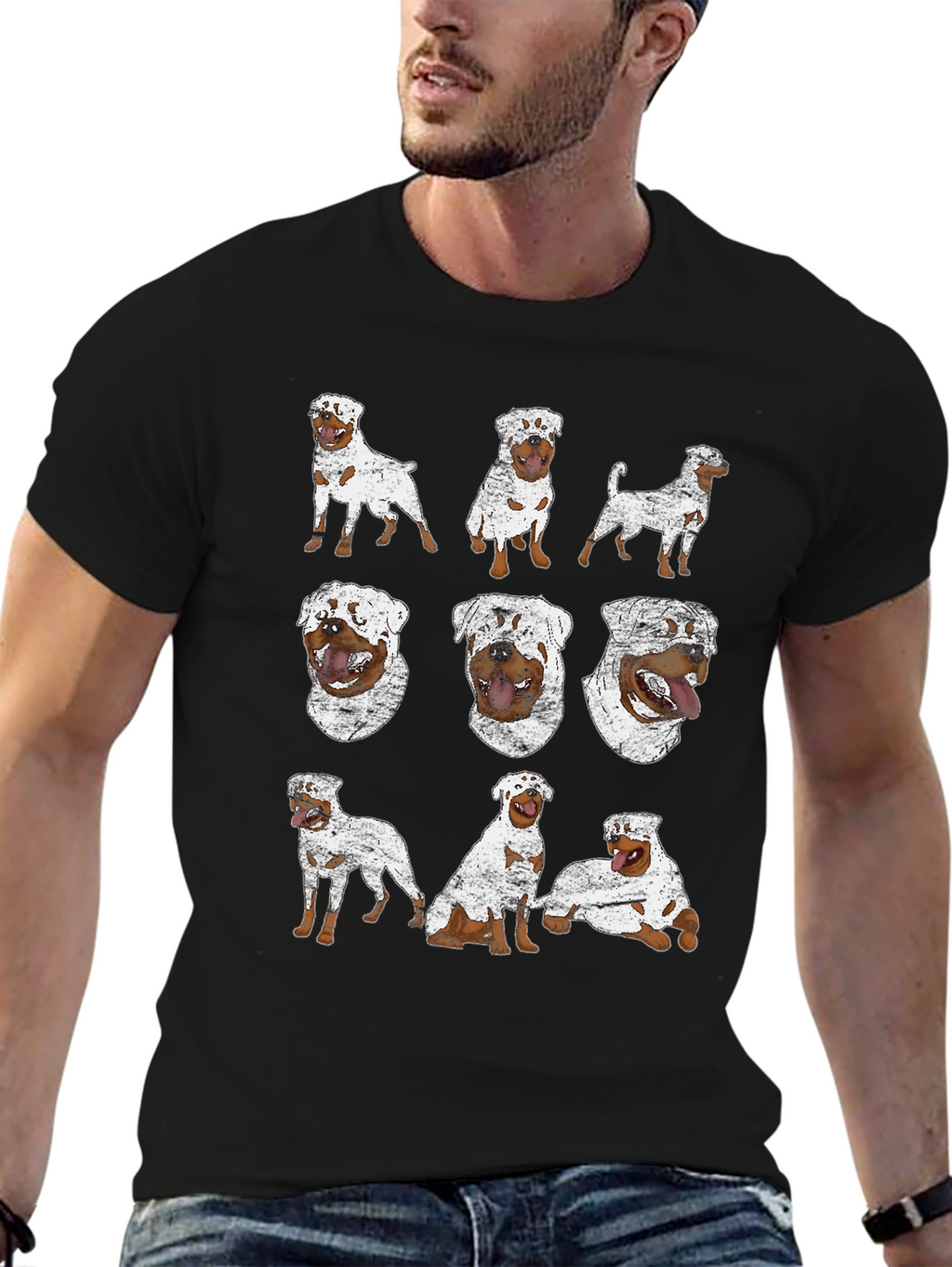 Rottweiler Dog Print T-Shirt