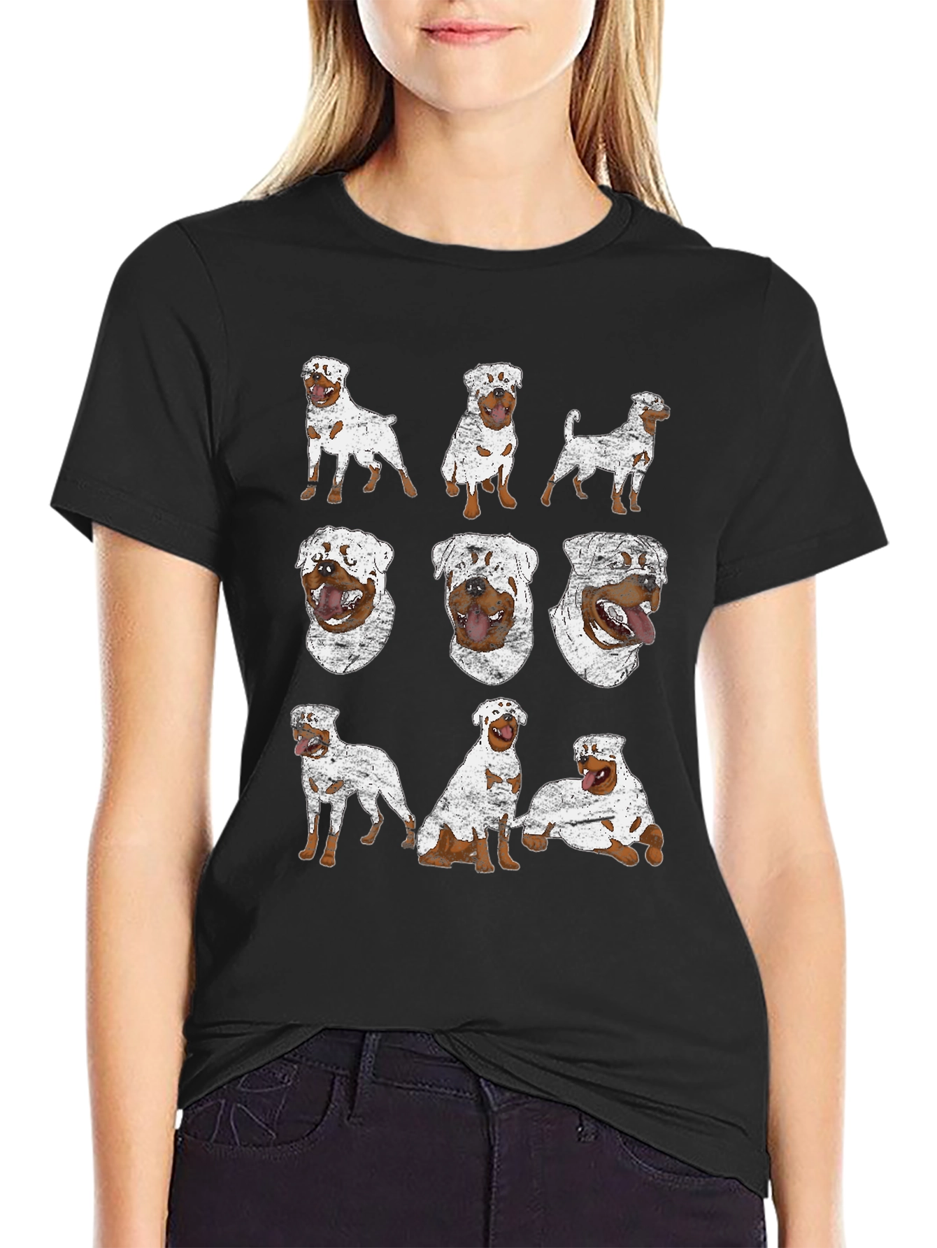 Rottweiler Dog Print T-Shirt