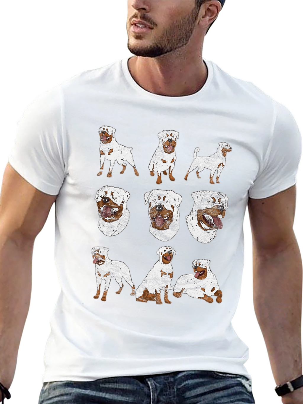 Rottweiler Dog Print T-Shirt