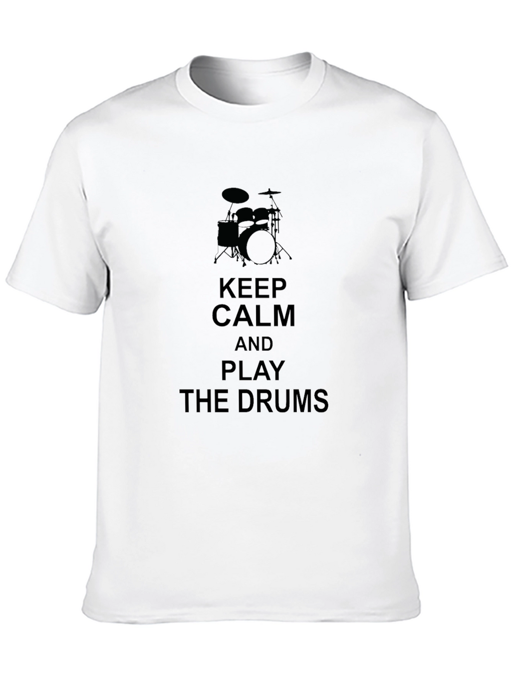 Keep Calm and Play Drums T-Shirt - Black