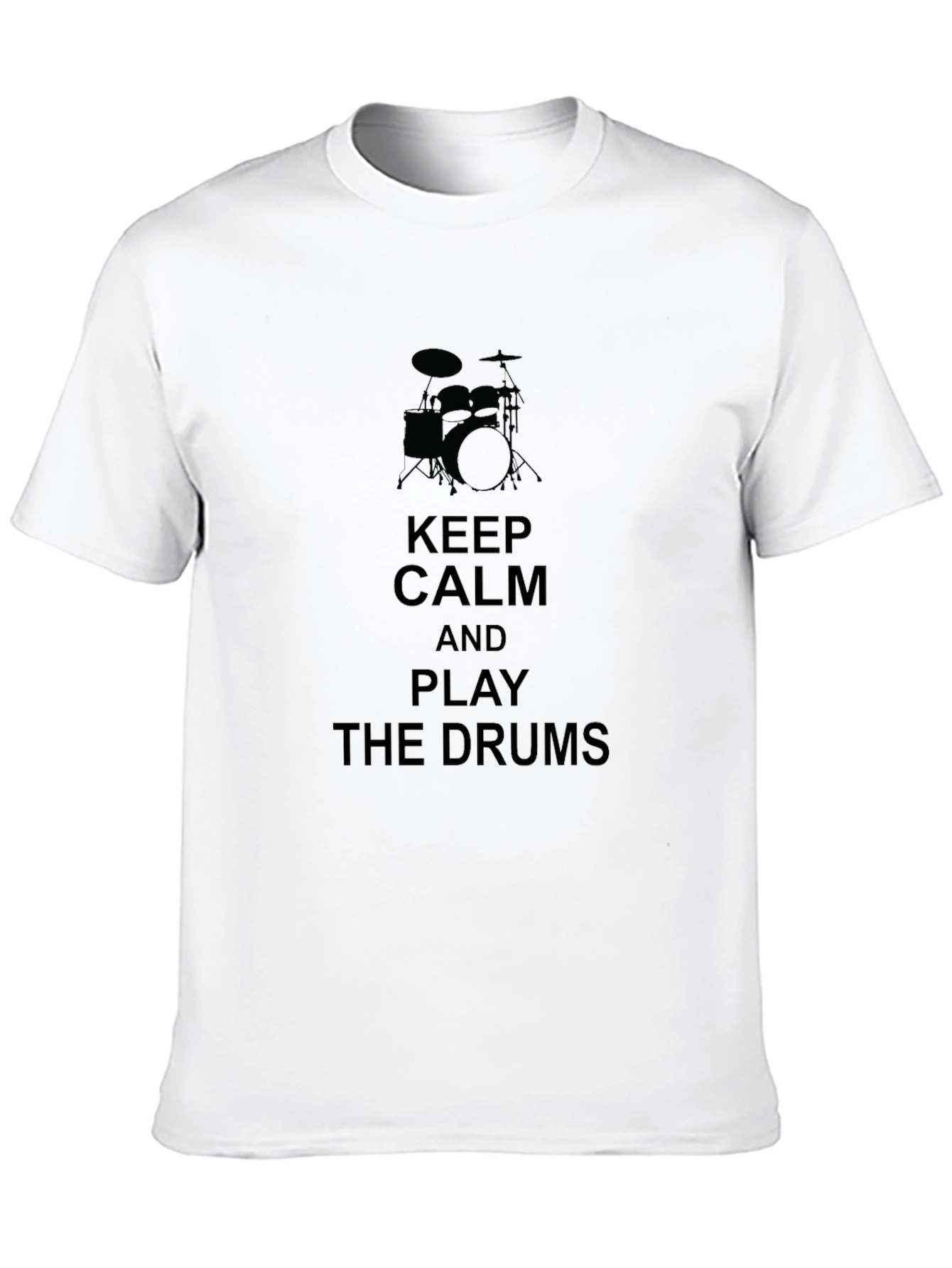 Keep Calm and Play Drums T-Shirt - Black