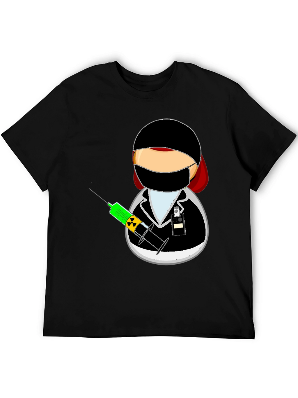 Doctor Cartoon Black T-Shirt
