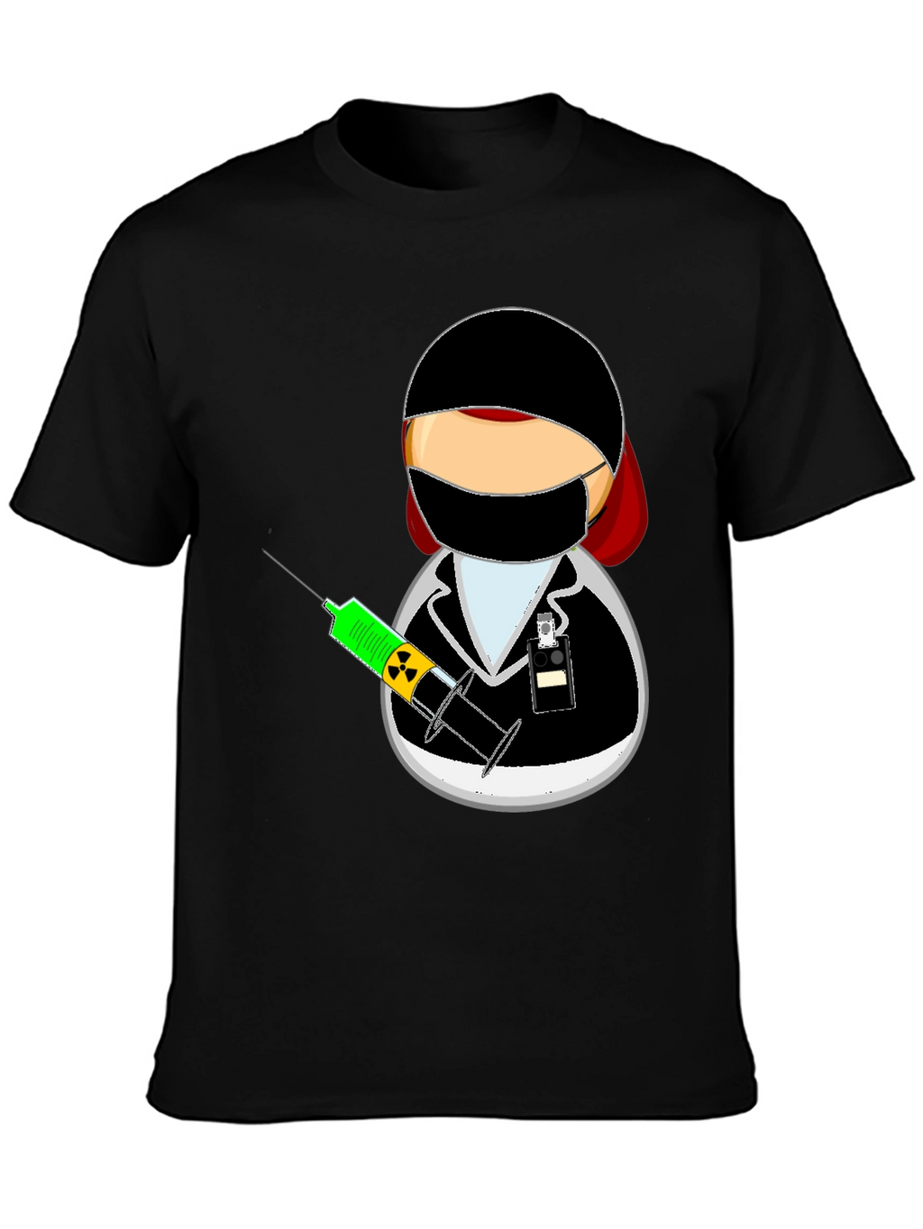 Doctor Cartoon Black T-Shirt