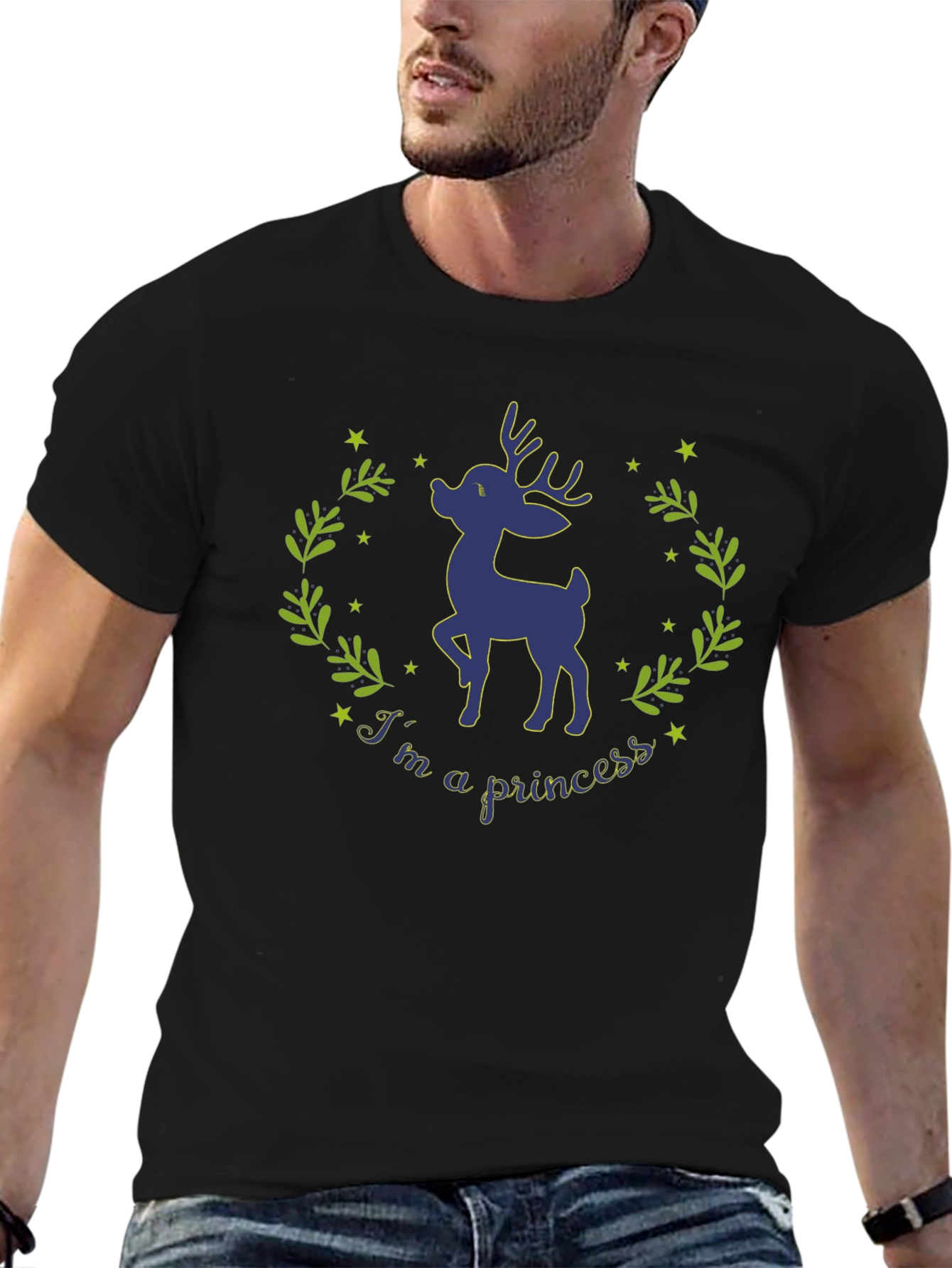 Deer Princess Graphic T-Shirt - Whimsical Nature Tee