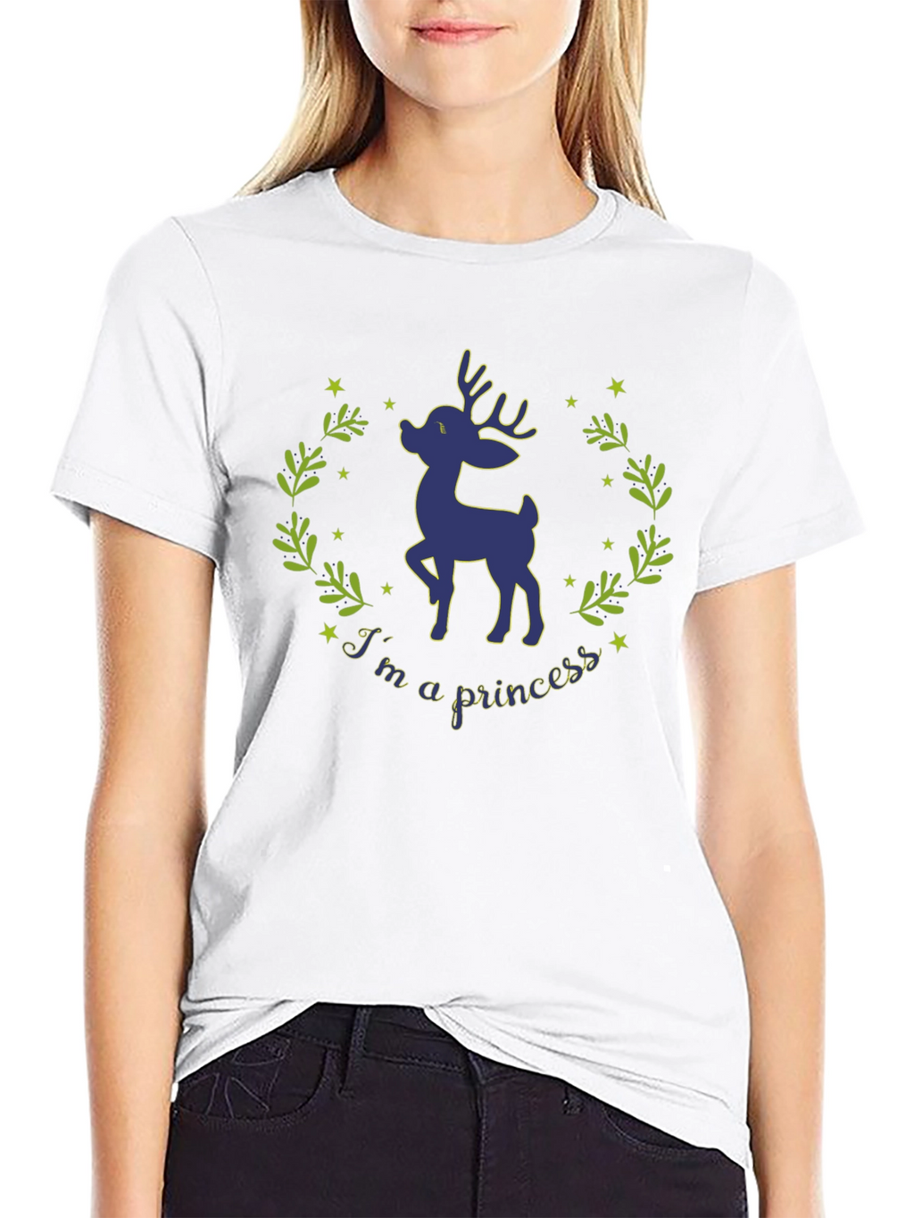 Deer Princess Graphic T-Shirt - Whimsical Nature Tee