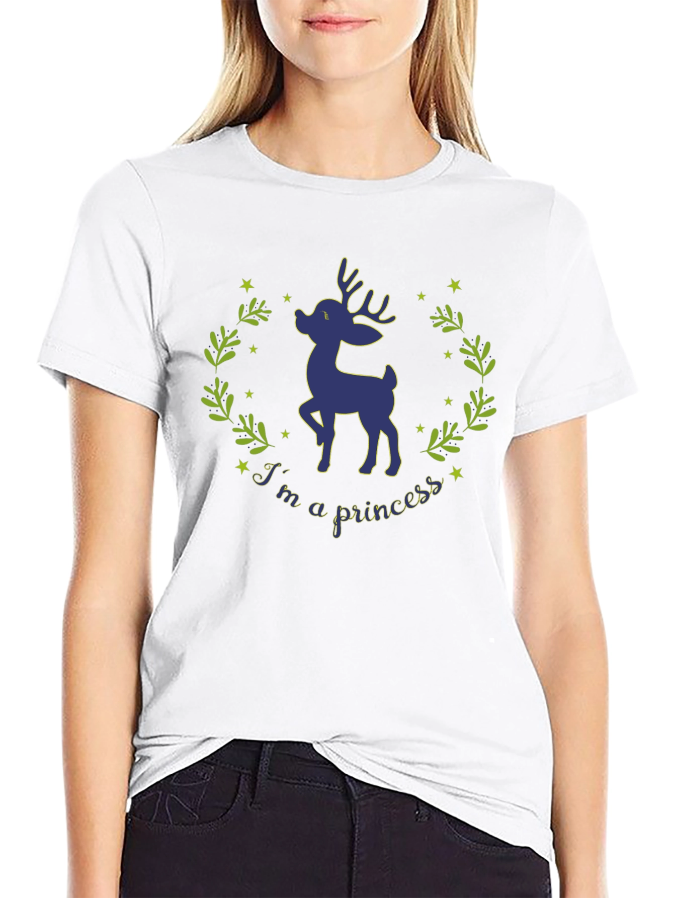 Deer Princess Graphic T-Shirt - Whimsical Nature Tee