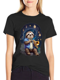 Sloth Musician Graphic Tee