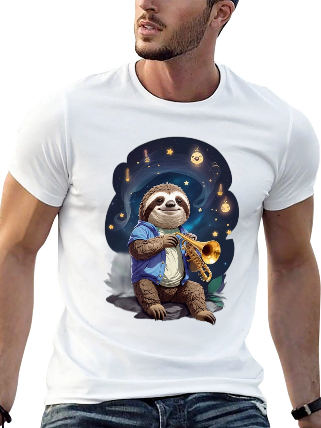 Sloth Musician Graphic Tee