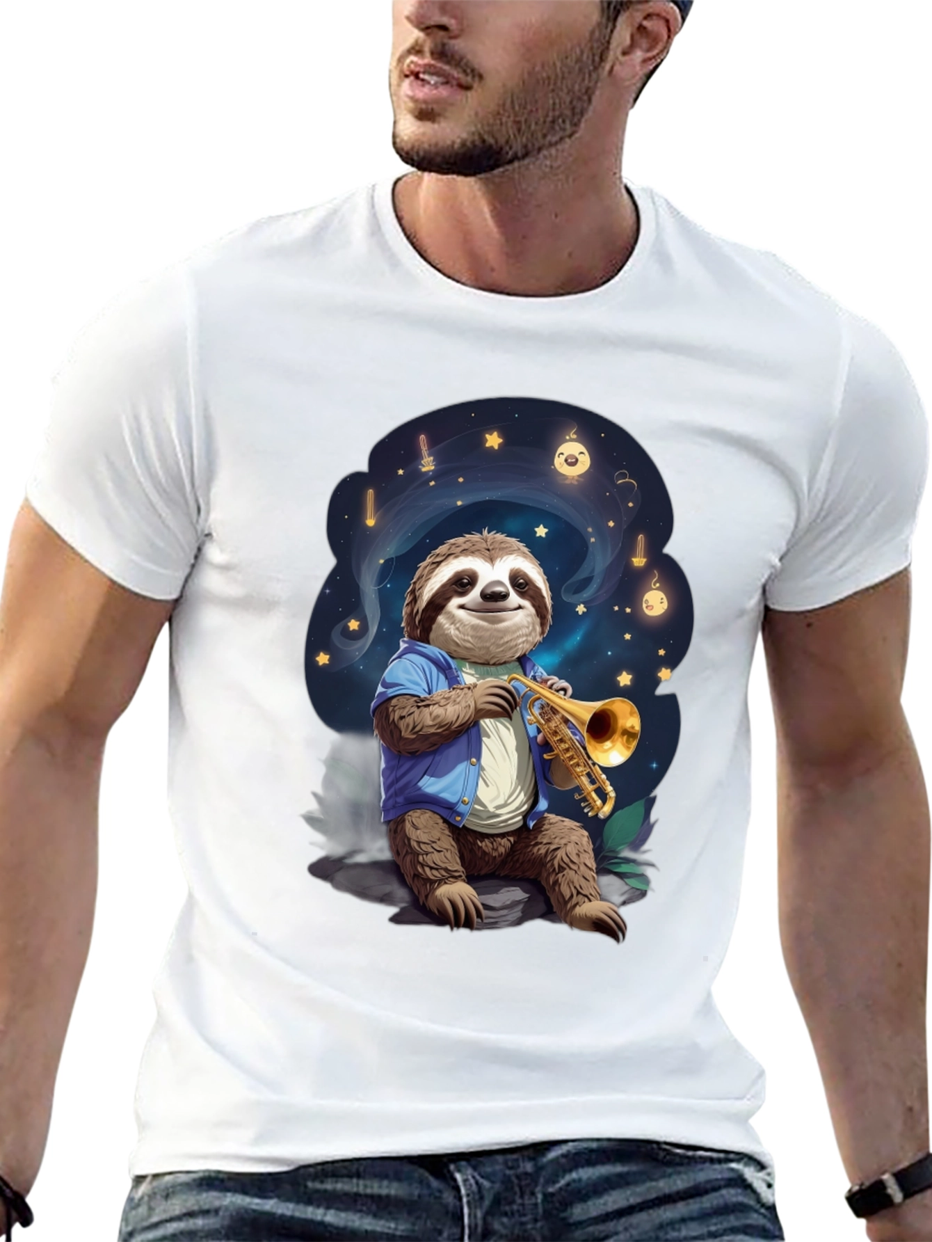 Sloth Musician Graphic Tee