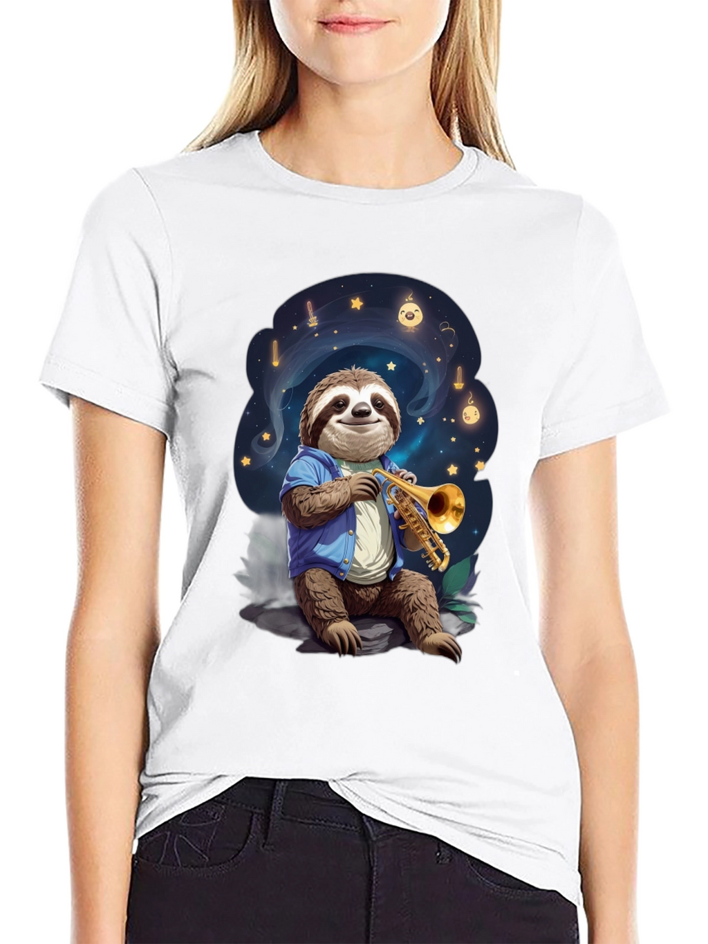 Sloth Musician Graphic Tee