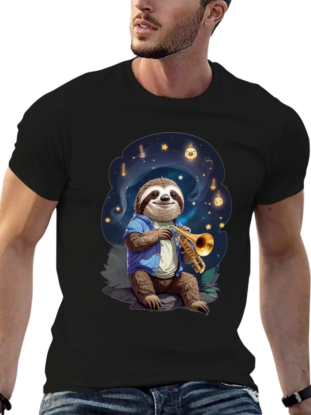 Sloth Musician Graphic Tee