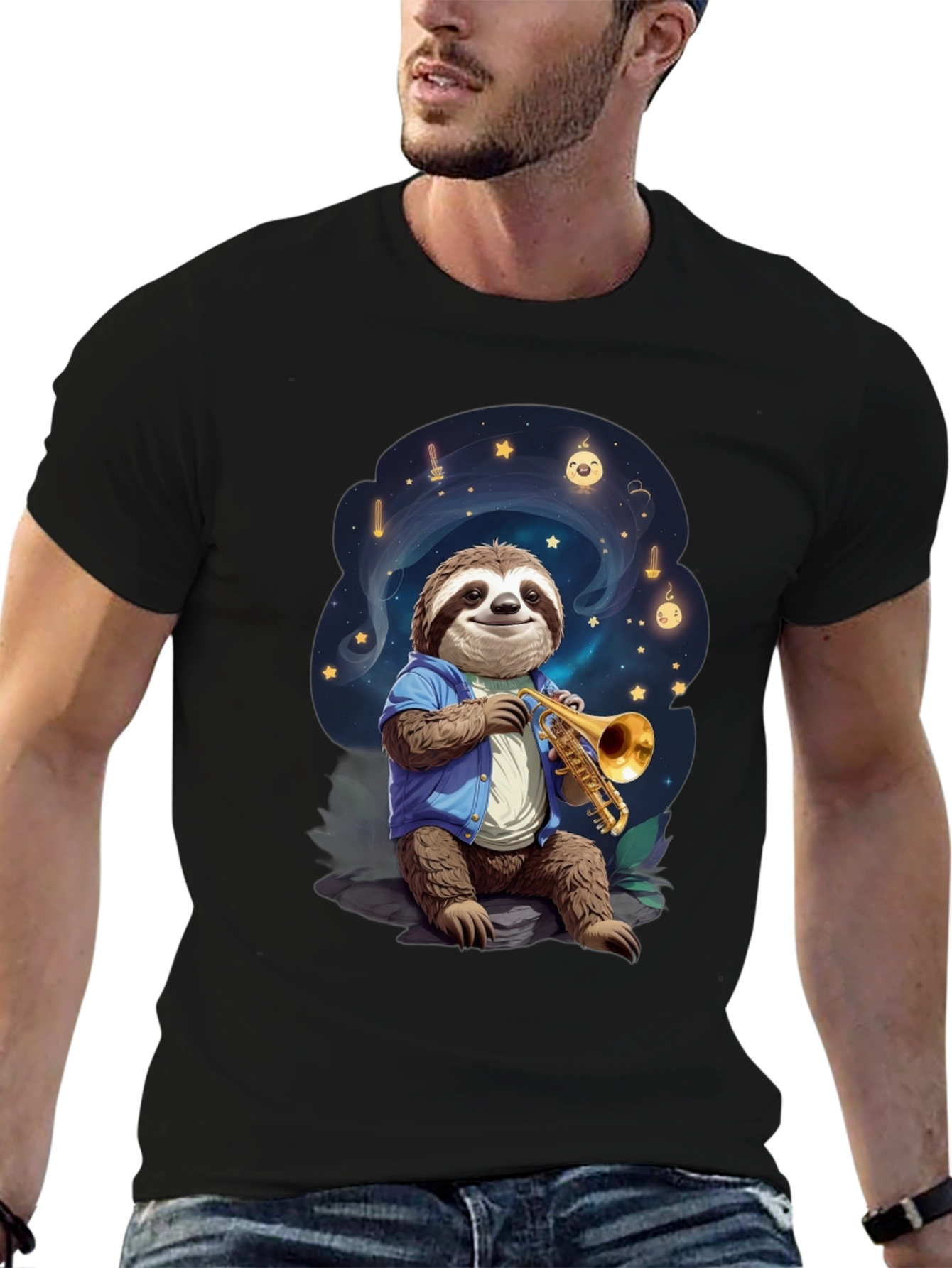 Sloth Musician Graphic Tee