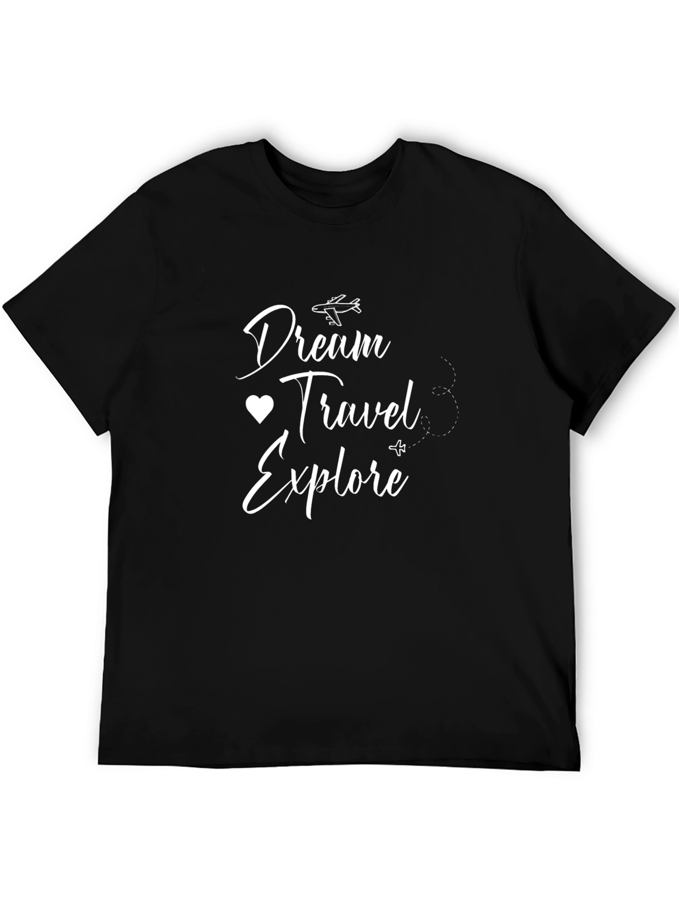 Dream Travel Explore Black Graphic Tee