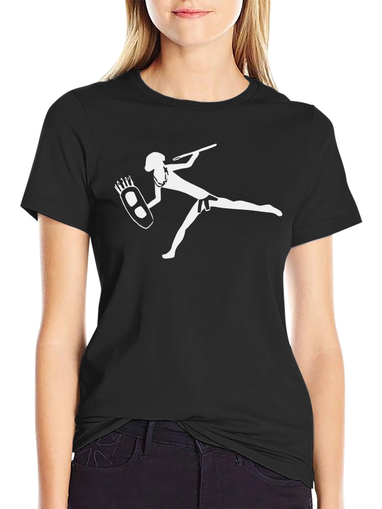 Tribal Warrior Graphic Tee - Black Cotton Shirt