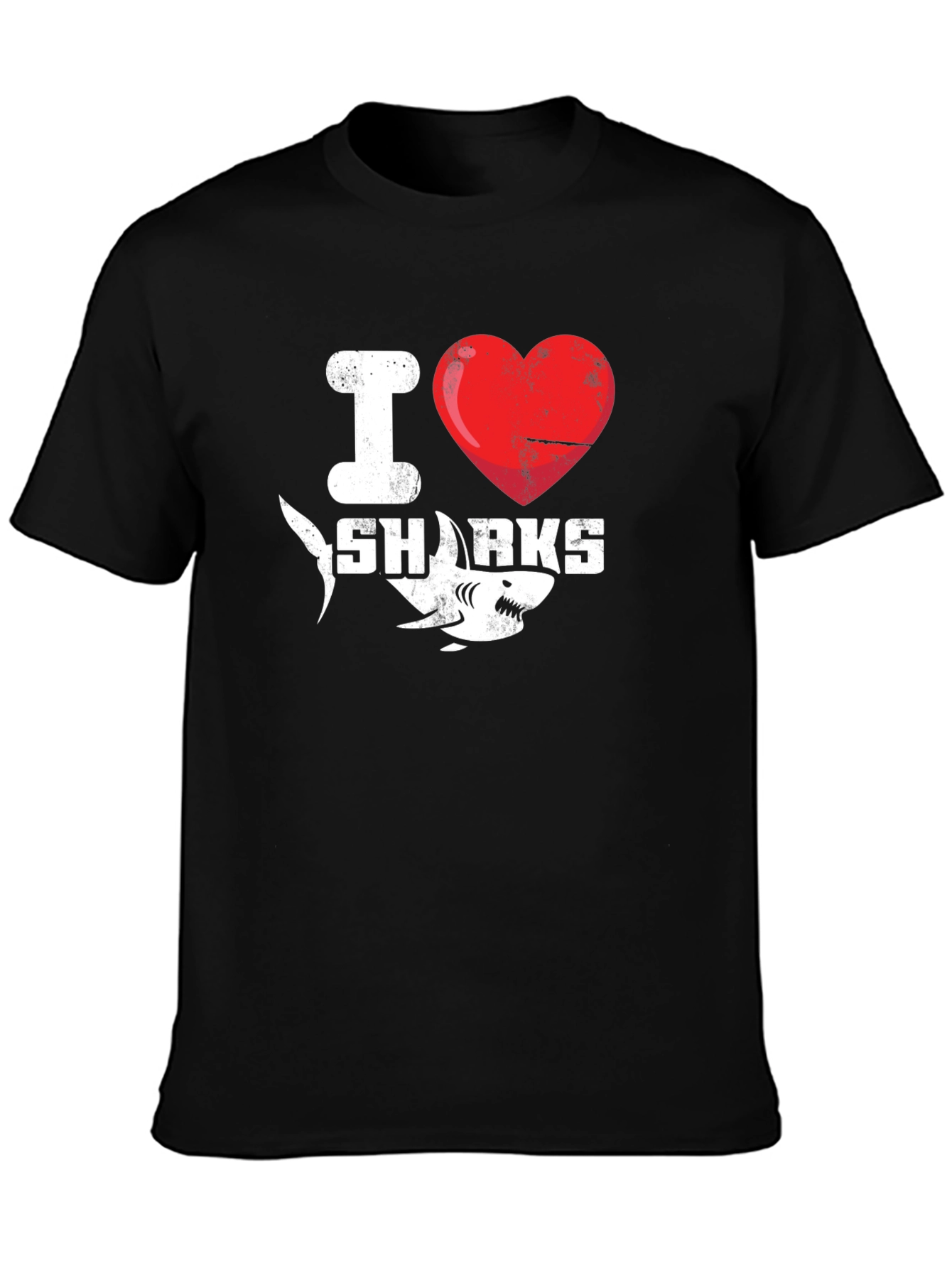 I Heart Sharks Graphic Tee - Black