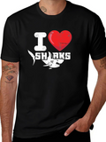 I Heart Sharks Graphic Tee - Black