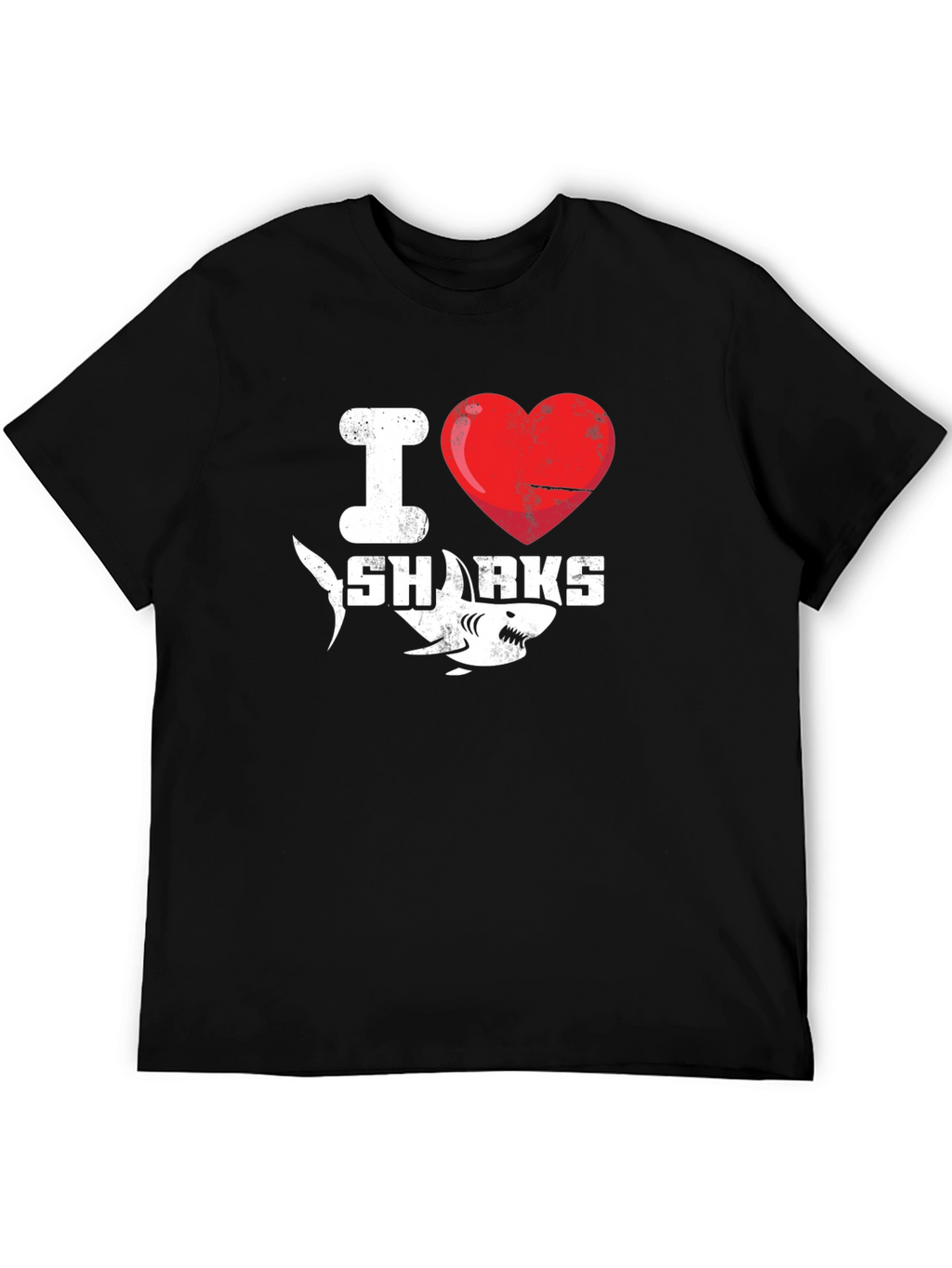 I Heart Sharks Graphic Tee - Black