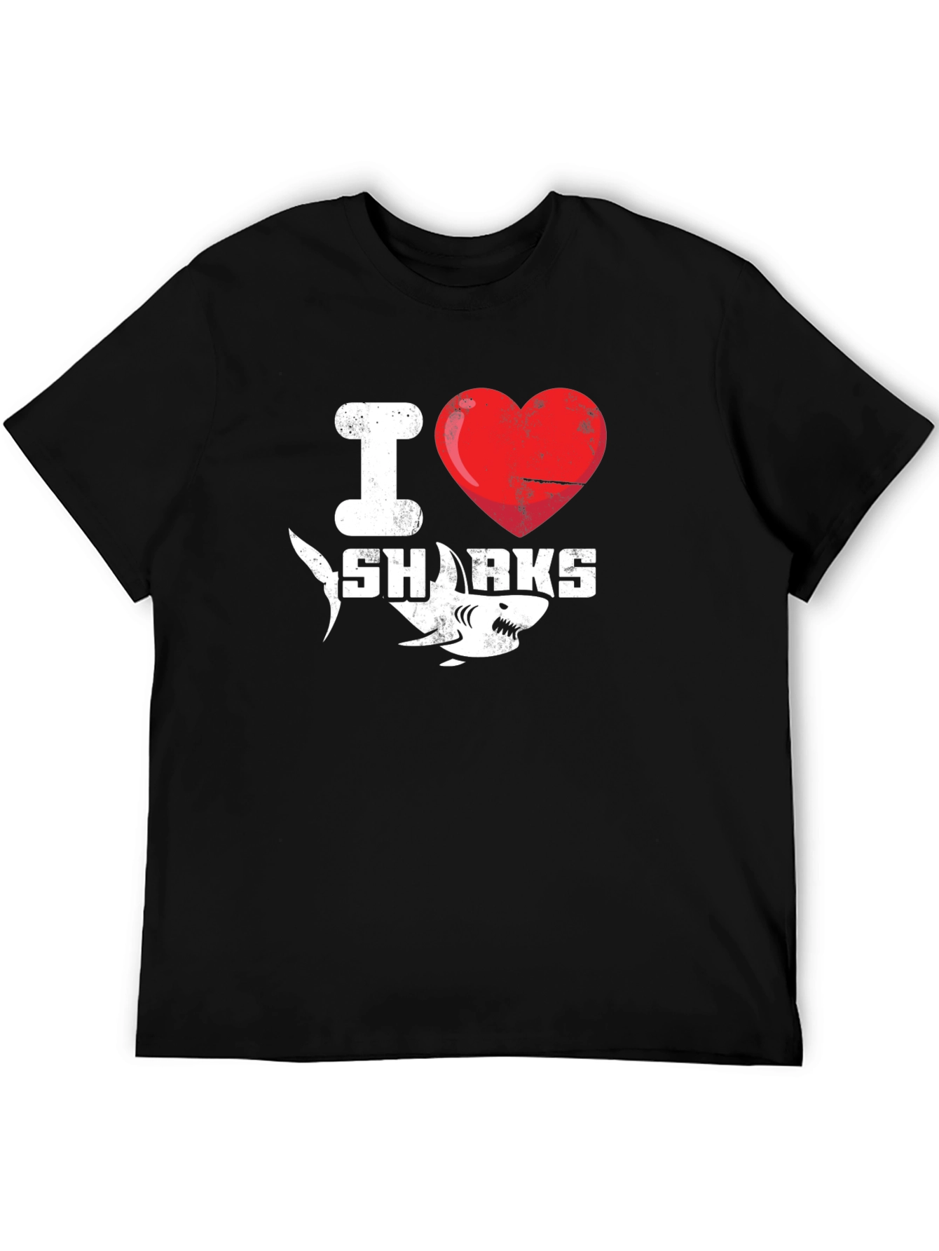 I Heart Sharks Graphic Tee - Black