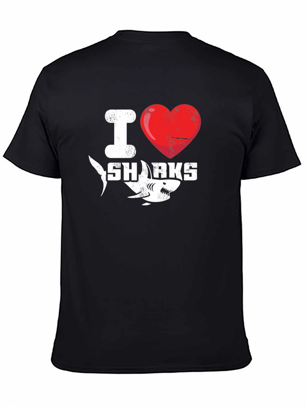 I Heart Sharks Graphic Tee - Black