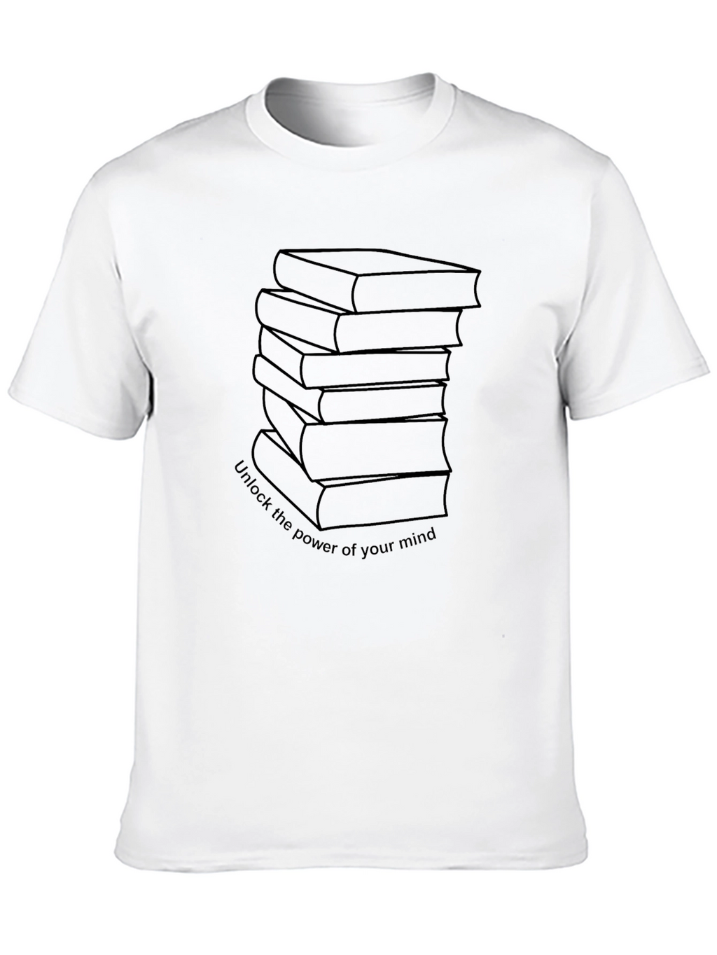 Unlock Your Mind T-Shirt - Stack of Books